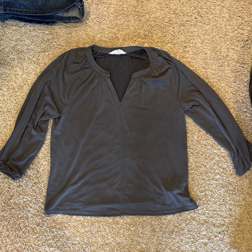 Lucky Brand Elegant Gray Women's Top